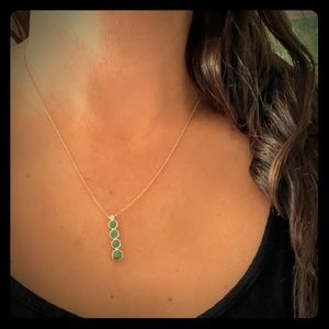 Gorgeous four genuine emeralds diamond 14k gold